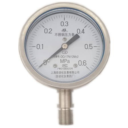 不锈钢压力表Y-100B-F（0-0.6MPa）